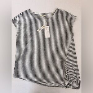 Max Studio Black and White Striped Top